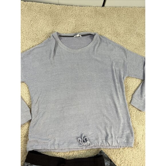 THREE DOTS Pajama Set Womans M Purple Gray Black knit Velour Lounge Stretch NWT - Picture 4 of 16